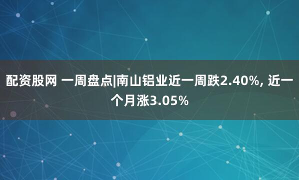 配资股网 一周盘点|南山铝业近一周跌2.40%, 近一个月涨3.05%
