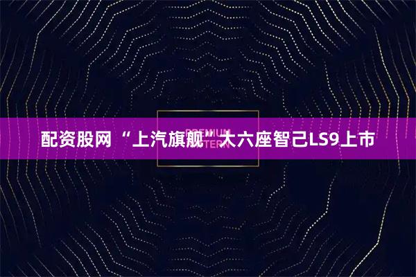 配资股网 “上汽旗舰”大六座智己LS9上市
